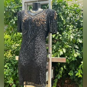 100% Pure Silk Vintage Sequence Dress